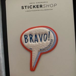 Beautycounter x Anya Hindmarch leather sticker.